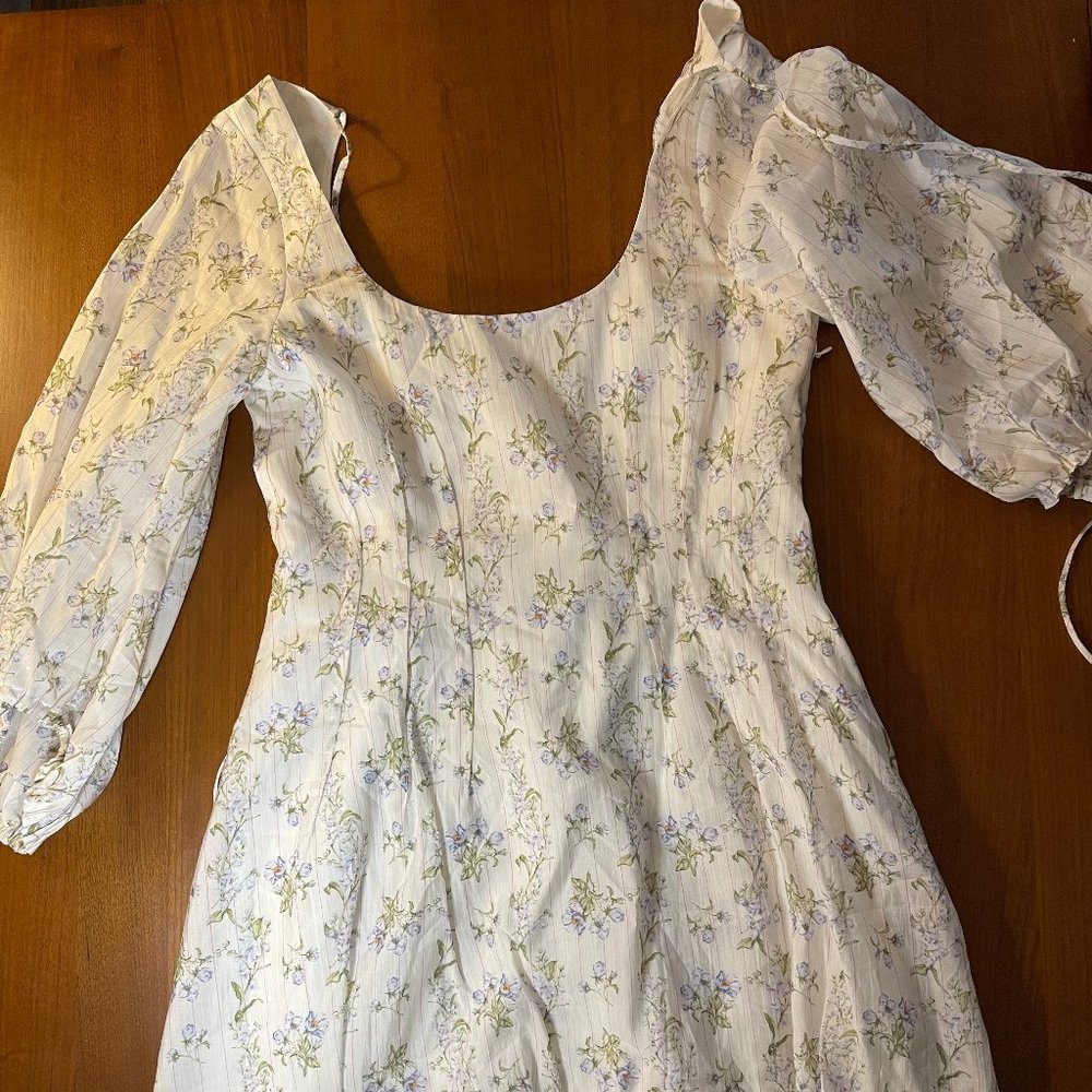 Brock Collection x H&M Dress, white floral, size small, NWT